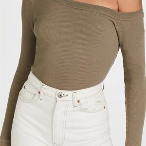 Citizens Of Humanity Wren Off Shoulder Tee Brown Women’s Size Small